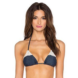 BNWT L*Space Bikini Top Antique Denim